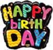Mighty Birthday Words Non-foil balloon
